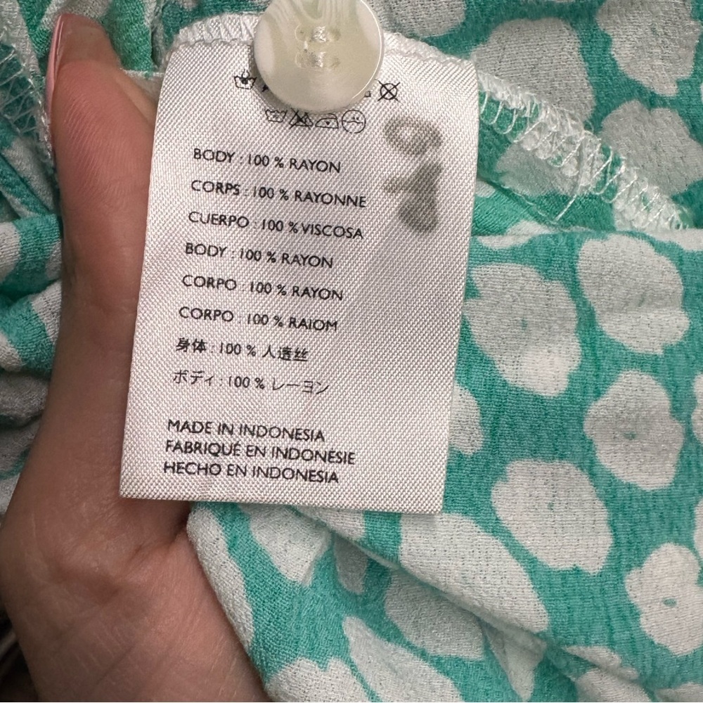 Faithfull the Brand Green White Floral Midi Wrap Dress Medium - Picture 4 of 5